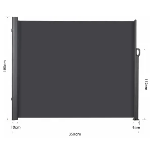 Retractable Side Awning,  Full Aluminum Rust-Proof Patio Sunshine Screen